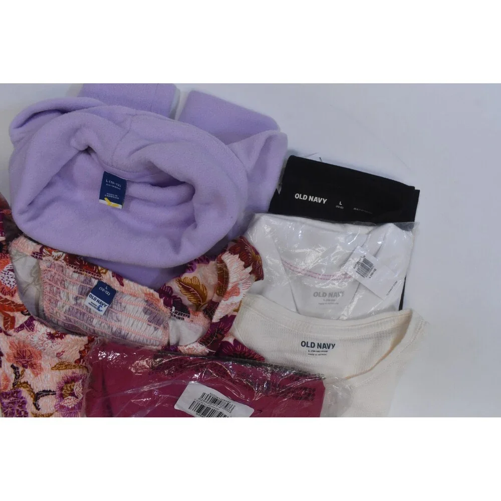 Old Navy Bulk Lot Of 10 Girls Size Large 10/12 Mixed Season Tops Bottoms Shorts